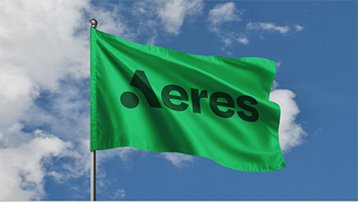 Aeres nieuwe merkstijl wapperende vlag def.