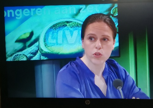 Demissionair landbouwminster Carola Schouten bij de Groenpact Manifestatie 2021