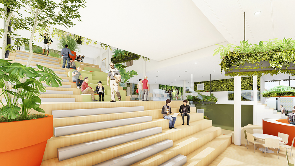 Schets van toekomstige hal Aeres hogeschool almere