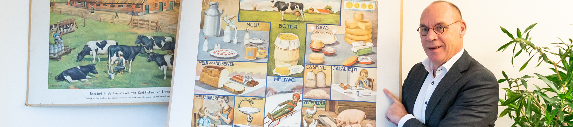 Bastiaan Pellikaan licht toe aan de hand van kaart met levensmiddelen